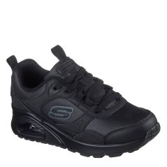 Skechers Monochromatic Lace Up Sneaker W Ove Court Trainers Boys Black