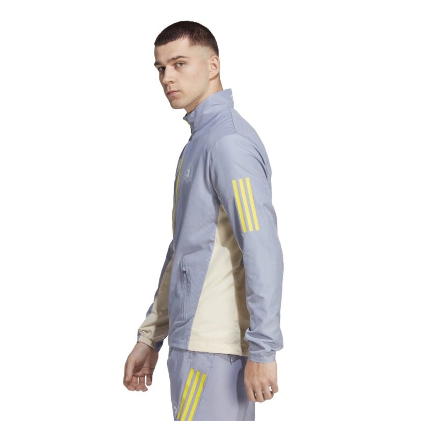 adidas Men's Boston Marathon 2023 Wind Resistant Long Sleeve Performance Training Jacket Purple