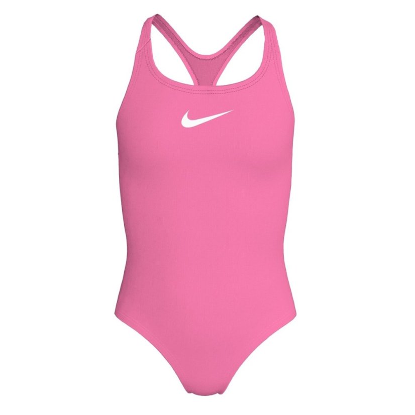 Nike Swoosh Swimsuit Junior Girls Pink Glow