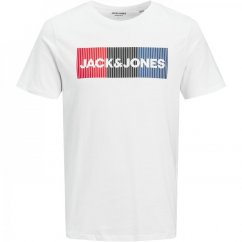 Jack and Jones Short Sleeve Logo T-Shirt Mens Plus Size White