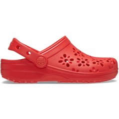Crocs Unisex Kids' Classic Floral Clogs Cherry Red
