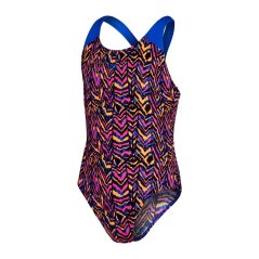 Speedo Allover Splashback Swimsuit Junior Black/Pink