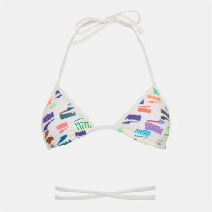 Puma Swim Wrap Triangle Bikini Top Womens White Combo