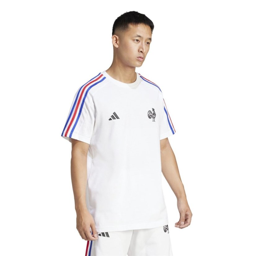 adidas France Essentials 3-Stripes pánske tričko White