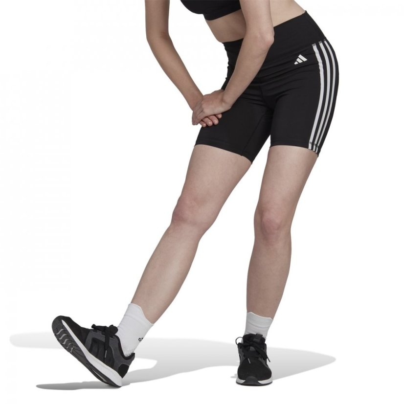 adidas Training Essentials 3-Stripes High-Waisted Short Leggings Black