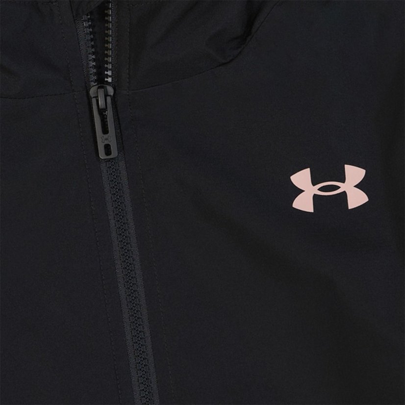Under Armour Kids' Weatherproof Lightweight Rain Anorak Black/Pink
