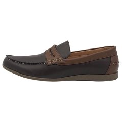 Lee Cooper PU SUV Boat Shoes Mens Dk Brown/Cognac