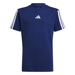 adidas 3 Stripe Essentials T-Shirt Junior Navy/White
