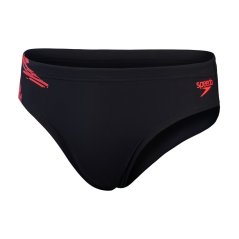 Speedo Tech Panel 7cm Briefs Mens Black/Red/Charc