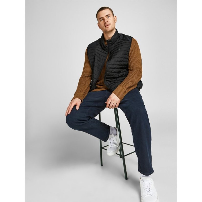 Jack and Jones Multi Bodywarmer Mens Plus Size Black