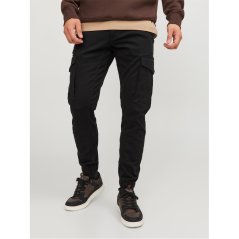 Jack and Jones Slim Stretch Cuffed Cargo Pants Black