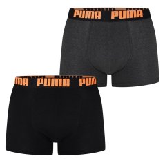 Puma 2 Pack Boxers Mens Black/Orange