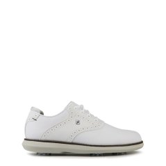 FootJoy Kids' Traditions Spiked Golf Shoes White/Grey