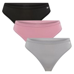 Reebok Womens 3 pack Thong Agatha Black/Gry/Berry
