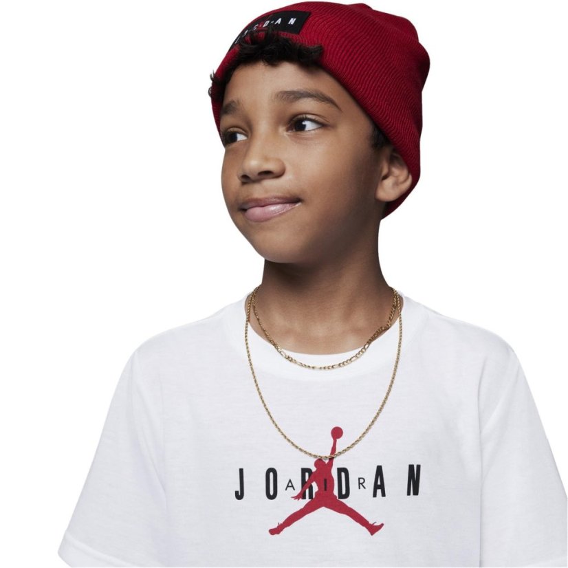 Air Jordan Air Longline Graphic T Shirt Junior Boys White/Red