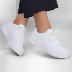 Skechers Womens Court Low-Top Trainers Triple White