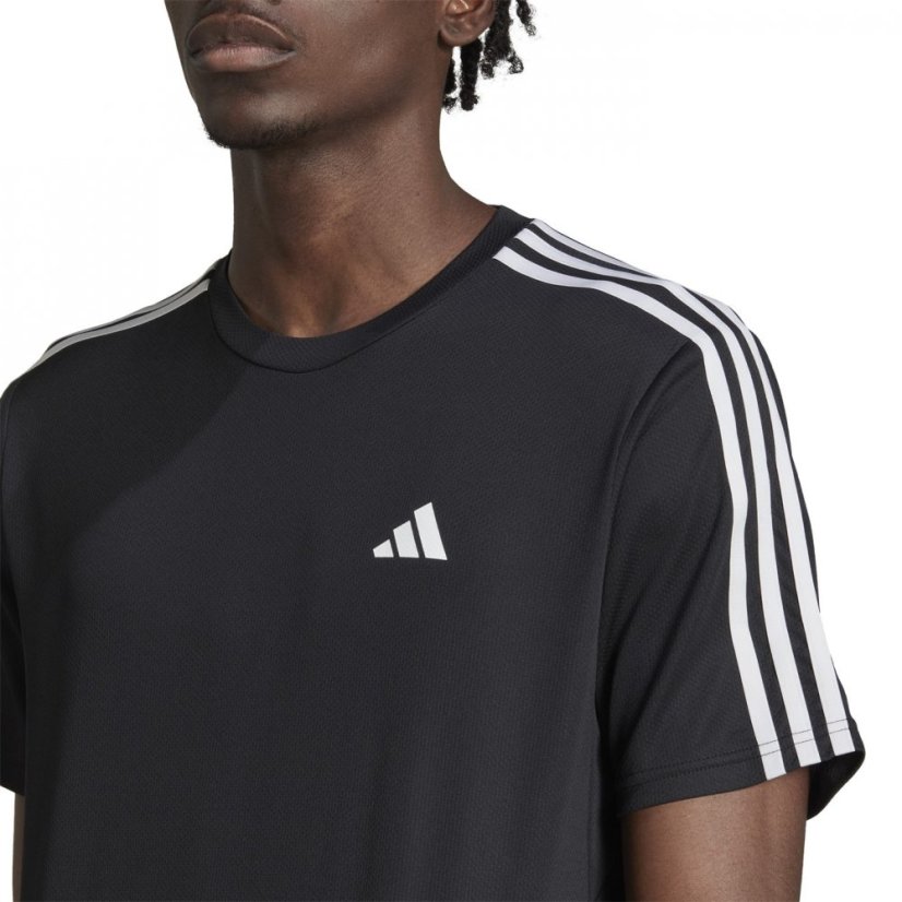 adidas 3 Stripe Essentials Training pánske tričko Black/White