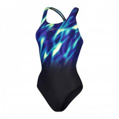 Speedo Training Power Back Swimsuit Blk/Blu/Aqm/Zst