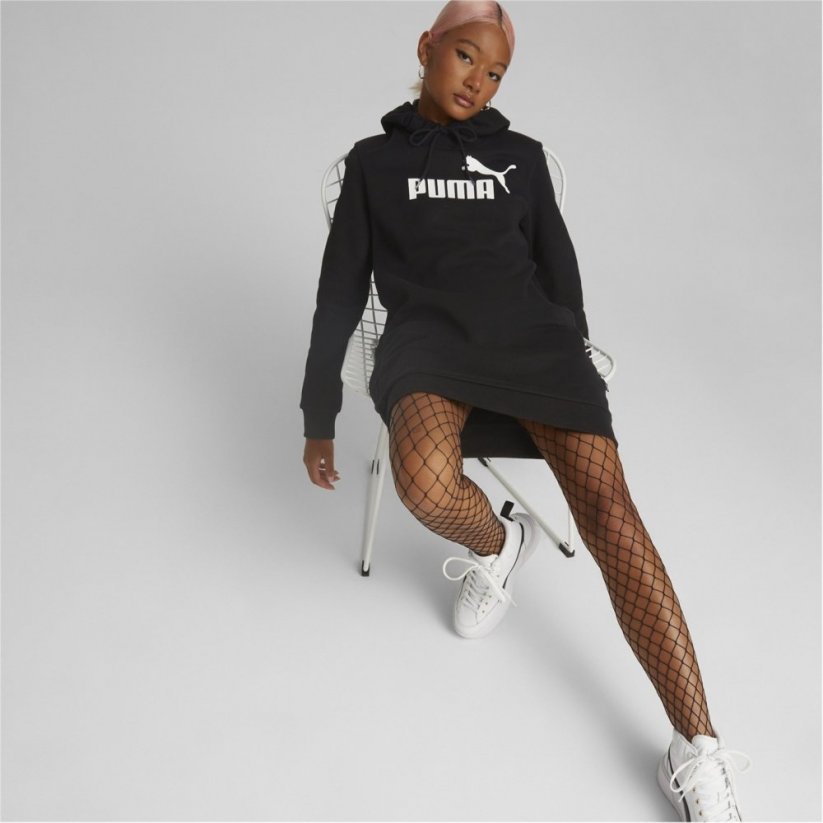 Puma Logo Hooded Dress FL Black