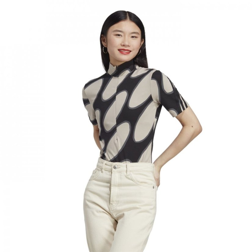 adidas x Marimekko Future Icons Three Stripes Bodysuit LBrwn/Blk/Gry