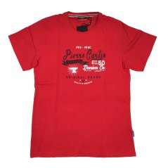 Pierre Cardin Essential Print T Shirt Mens Red