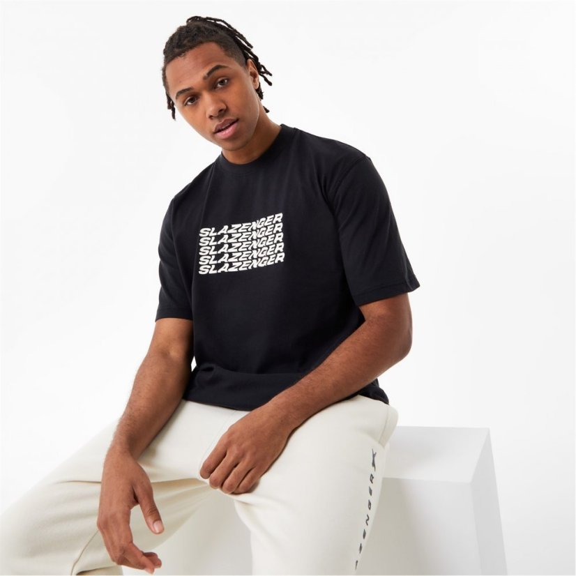 Slazenger ft. Aitch Wavey Graphic T-Shirt Black