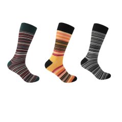 Firetrap 3pk Strip Sock Mens Pin Stripe Asst