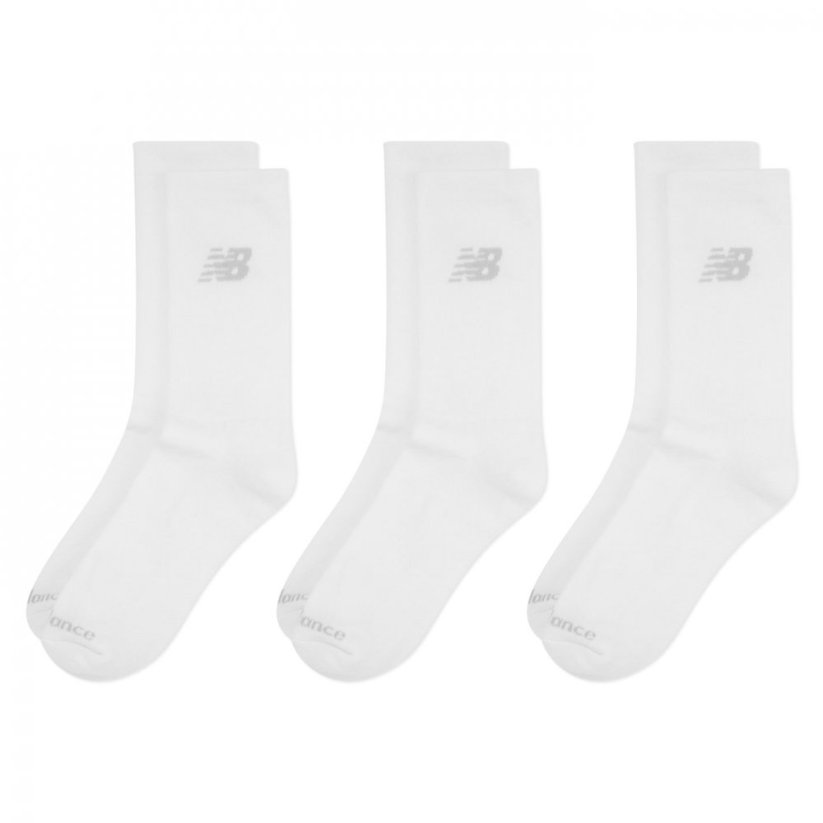 New Balance Kids 3 Pack of Crew Socks White