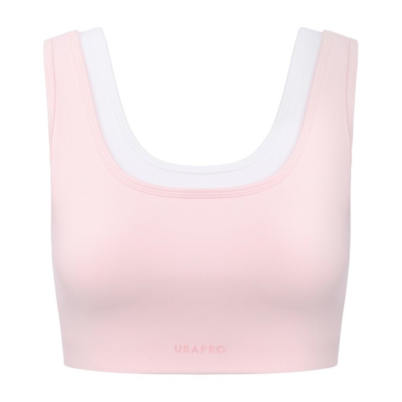 USA Pro USA Pro Mock Layer Bra womens Light Pink