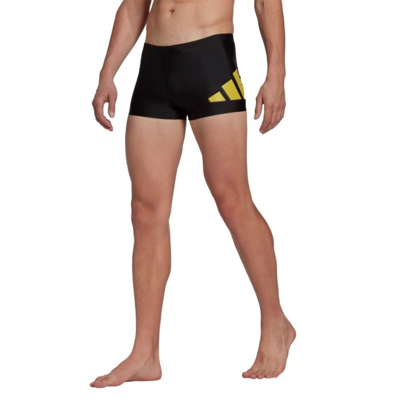 adidas 3-Bar Boxer Swim Shorts Mens Black/Imp