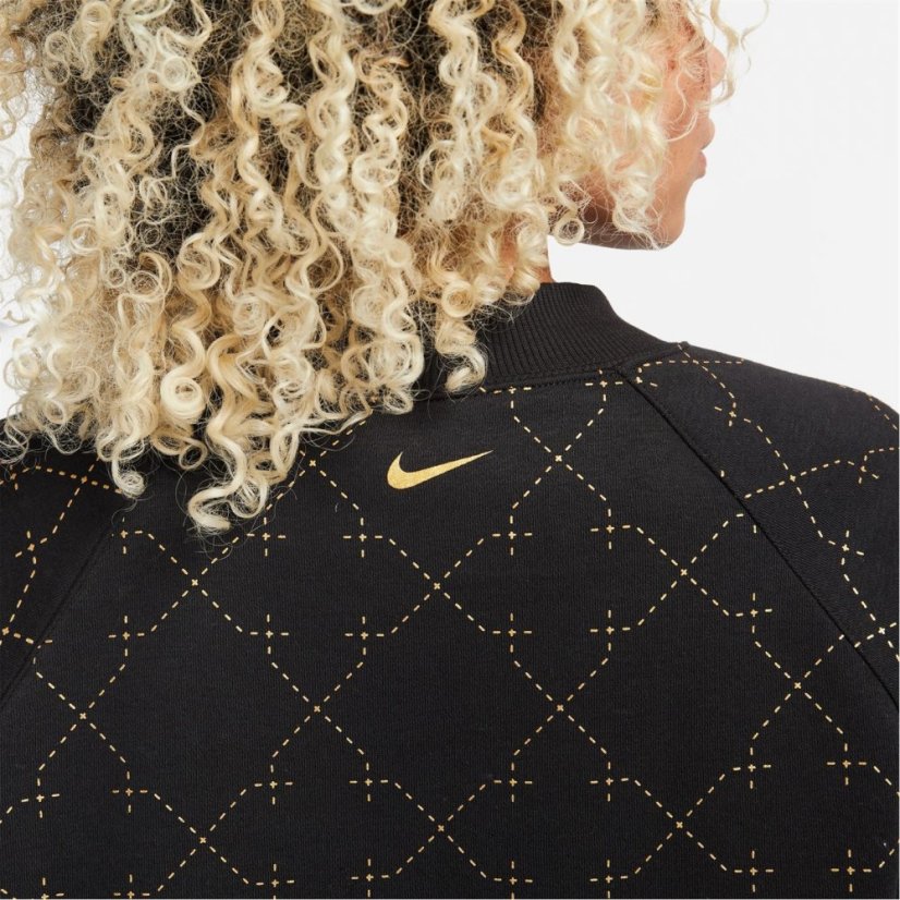 Nike Cropped Therma FIT Sweatshirt Womens Black/Gold