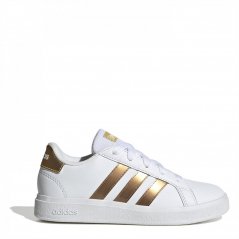 adidas Grand Court Sustainable Shoes Juniors Ftwwht/Magold