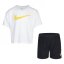 Nike Crop Set Girls White/Black