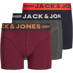 Jack and Jones 3 Pack Lichfield Trunks Junior Boys Burgundy/Grey/Navy