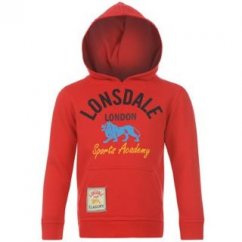 Lonsdale Over The Head Hoody Infants Red