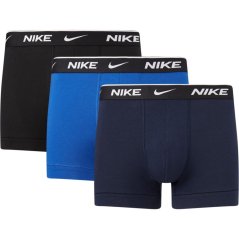 Nike 3 Pack Everyday Cotton Trunks Mens Blk/Gry/Blu 9J1