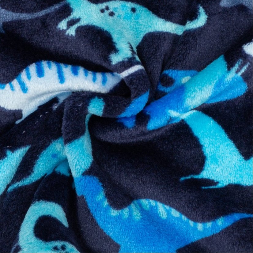 Firetrap Boys Dinosaur Fleece Dressing Gown Black/Blue