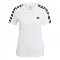adidas Essentials Slim 3-Stripe dámské tričko White/Black