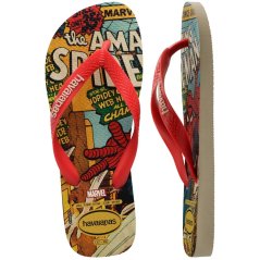 Havaianas Women's Top Marvel Classics Beige Flip Flops Beige/Ruby Red