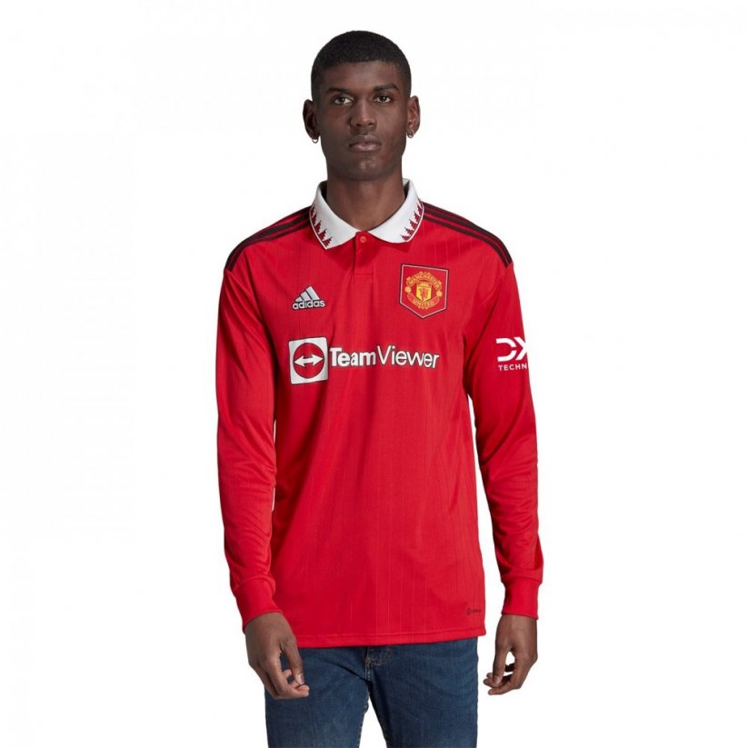 adidas Manchester United FC Home Long Sleeve Shirt 2022/2023 Mens Red