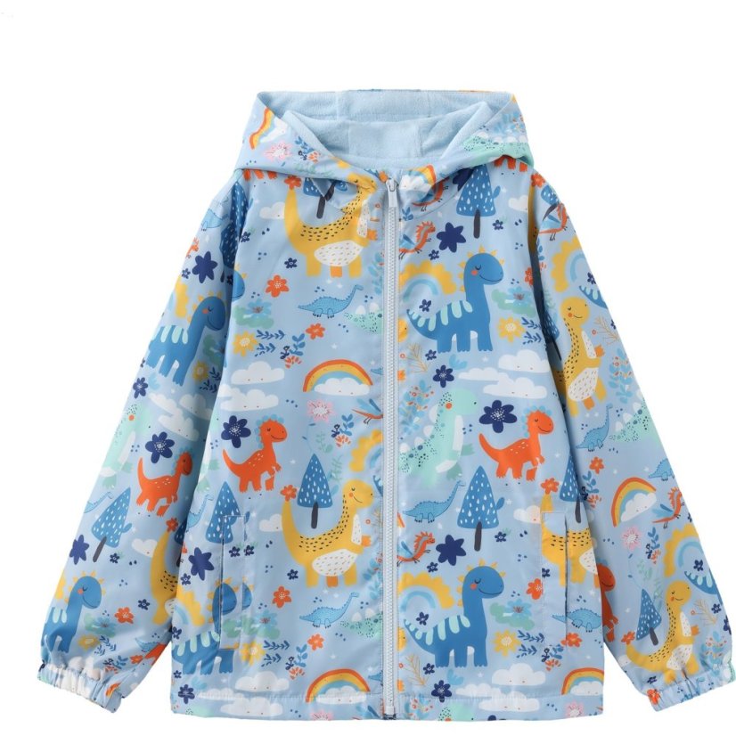 Star Kids' Print Hooded Long Sleeve Rain Anorak AOP