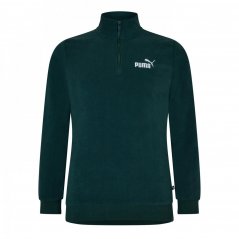 Puma Quarter Zip Logo Fleece Mens Green Gables