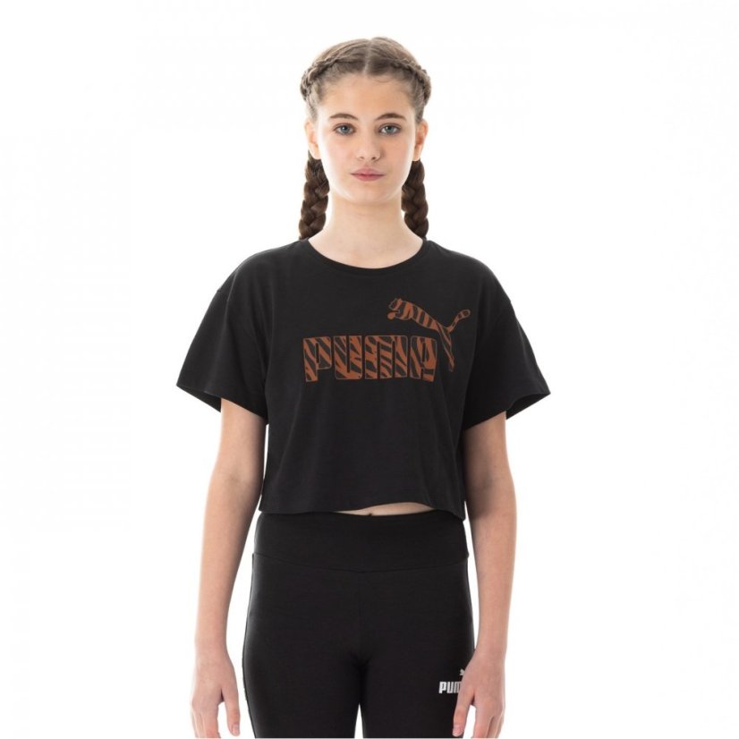 Puma Relaxed T-Shirt Juniors Black Crop