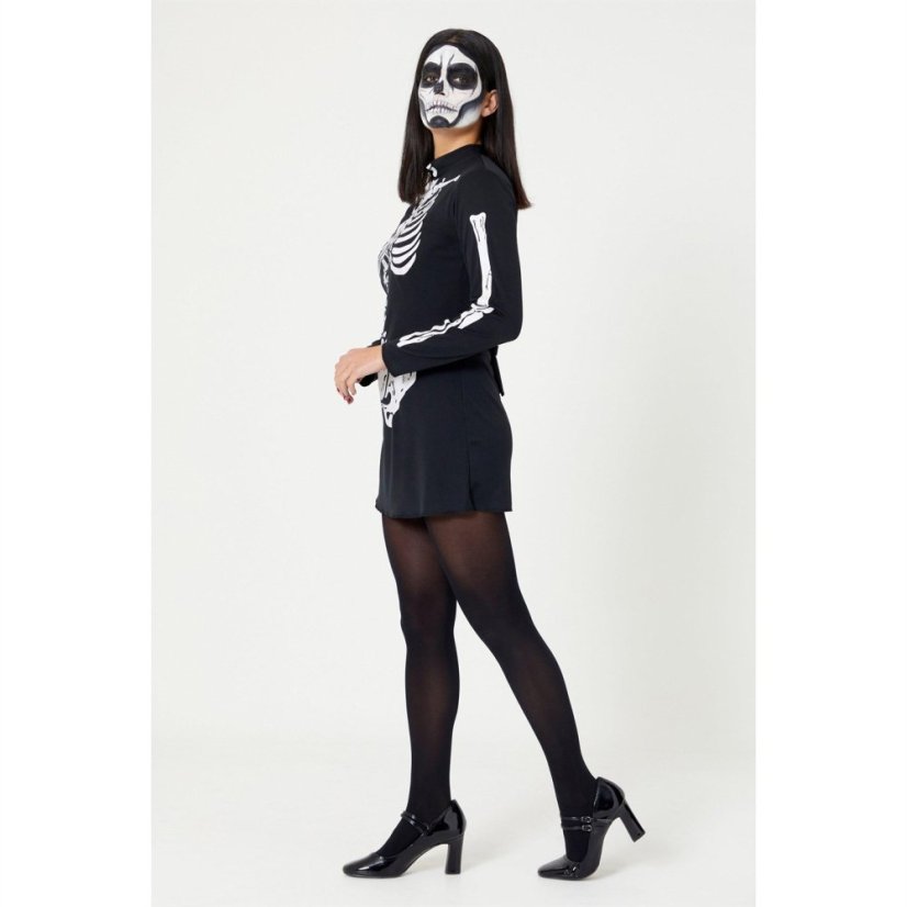 Character Halloween Skeleton Tunic Dress Black