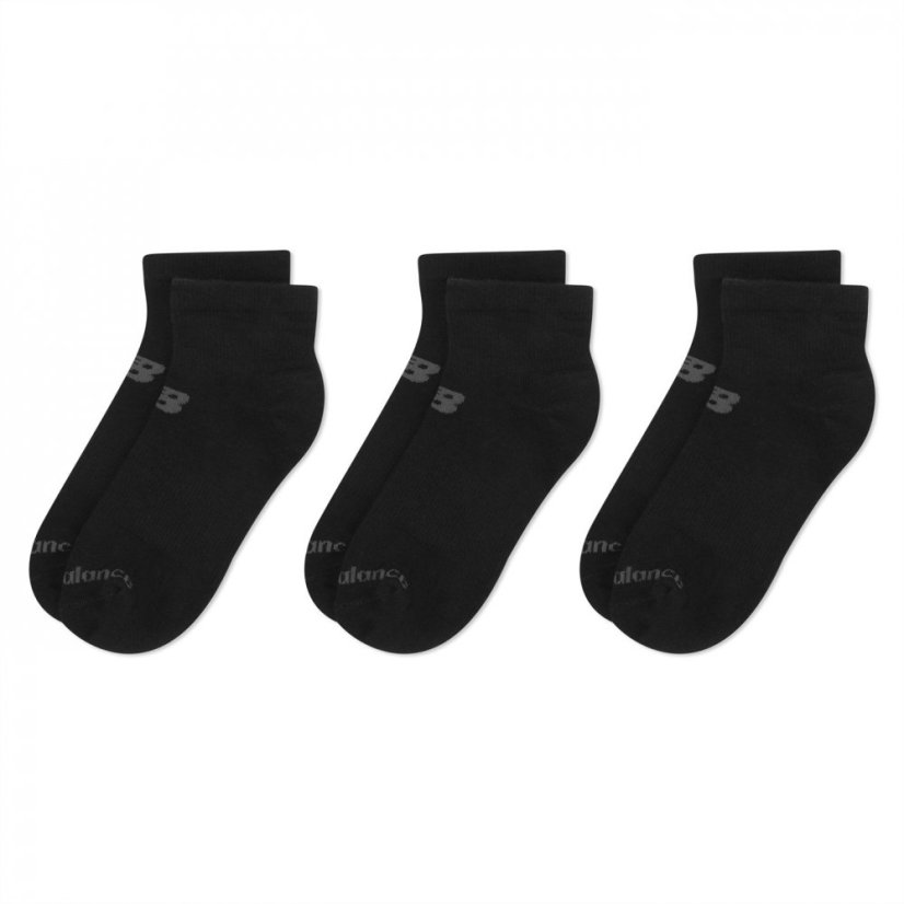 New Balance 3 Pack Ankle Socks Juniors Black