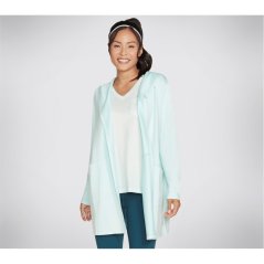 Skechers Long Sleeve Hooded Open Jacket Knit Cardigan Womens Aqua