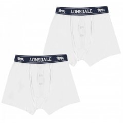 Lonsdale 2 Pack Boxers Junior White/Navy