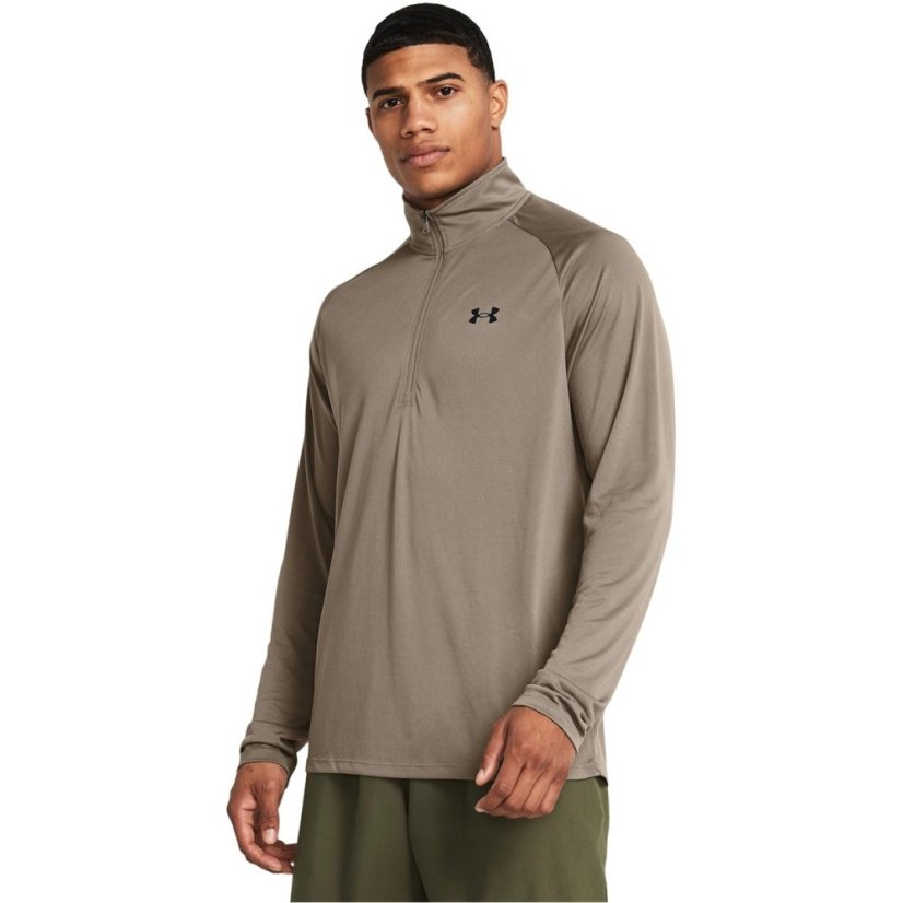 Under Armour Tech™ ½ Zip Long Sleeve Mens Taupe Dusk