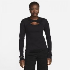 Nike Sportswear Women'S Cutout Long-Sleeve Top Gym Womens Black/Black