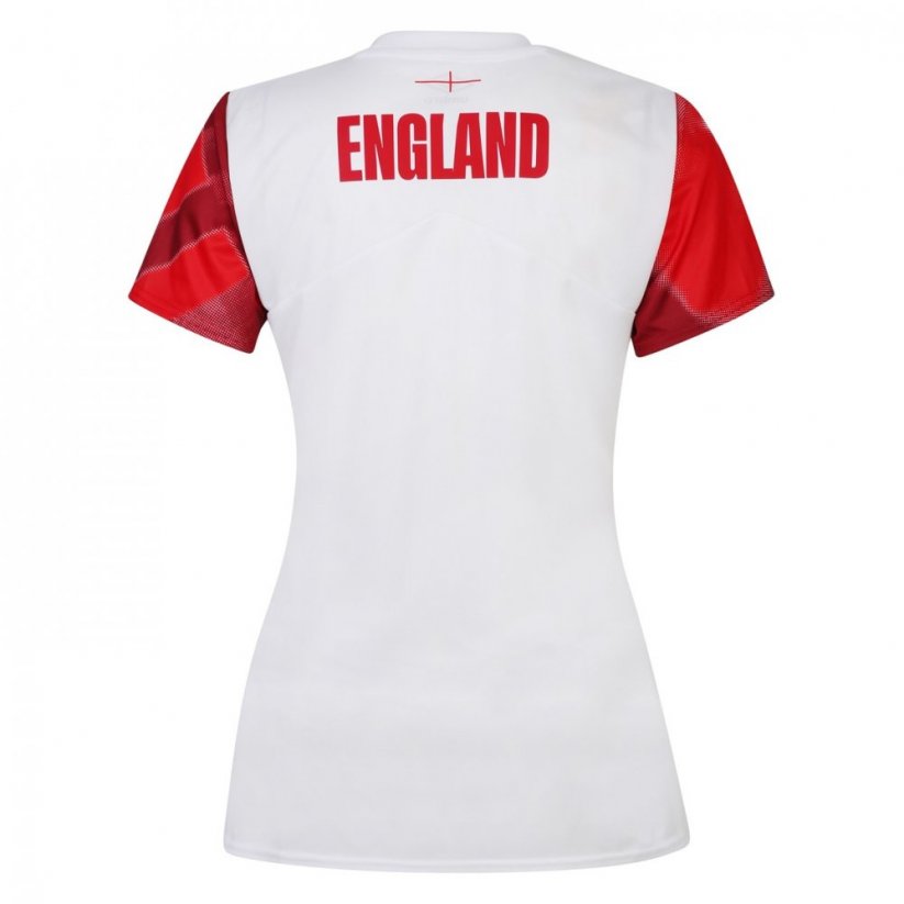 Umbro England Rugby Warm Up Shirt 2022 2023 Womens White/Red